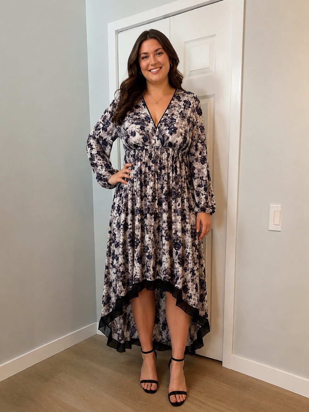 Simply Vera Vera Wang Floral Hi-Low Dress – XL
